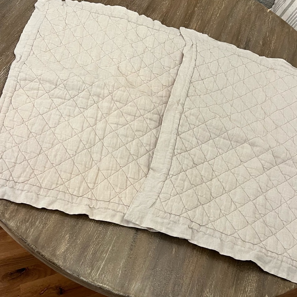 Pottery Barn Belgian Flax Linen Diamond Quilted Sham